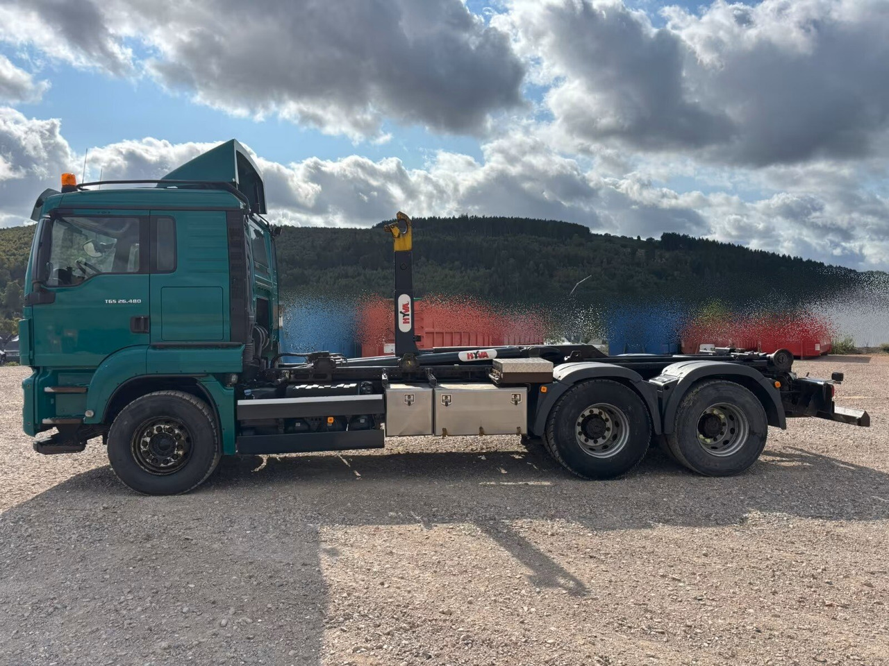 MAN TGS 26.480 6x4 BL TGS 26.480 6x4 BL, Klima, Intarder, Hyva 20.60 S bis 7 m Container, - Camión multibasculante: foto 1 MAN TGS 26.480 6x4 BL TGS 26.480 6x4 BL, Klima, Intarder, Hyva 20.60 S bis 7 m Container, - Camión multibasculante: foto 1