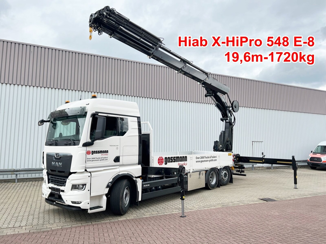 MAN TGX 26.510 6x2-4 LL CH TGX 26.510 6x2-4 LL, Kran Hiab X-HiPro 548 E-8, Lenk-/Liftachse, TwistLock 20Fuß, Funk, Retarder - Camión grúa, Camión caja abierta: foto 1 MAN TGX 26.510 6x2-4 LL CH TGX 26.510 6x2-4 LL, Kran Hiab X-HiPro 548 E-8, Lenk-/Liftachse, TwistLock 20Fuß, Funk, Retarder - Camión grúa, Camión caja abierta: foto 1