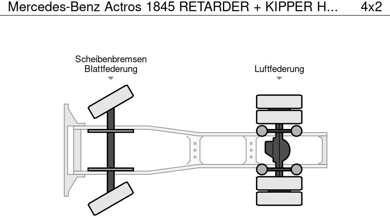 Cabeza tractora Mercedes-Benz Actros 1845 RETARDER + KIPPER HYDRAULIC + EURO 6 + AIRCO: foto 15 Cabeza tractora Mercedes-Benz Actros 1845 RETARDER + KIPPER HYDRAULIC + EURO 6 + AIRCO: foto 15