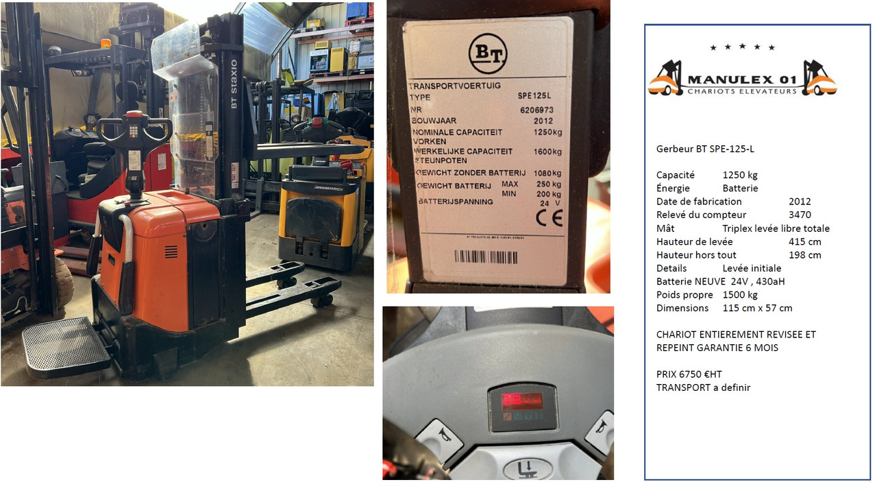 BT SPE125 - AVEC LEVEE INITIALE ET MAT TRIPLEX - Apilador: foto 1 BT SPE125 - AVEC LEVEE INITIALE ET MAT TRIPLEX - Apilador: foto 1