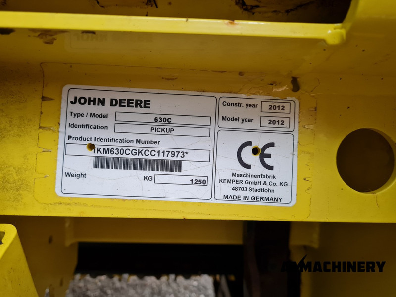 Accesorios para cosechadoras de forraje John Deere 630C pick up: foto 12 Accesorios para cosechadoras de forraje John Deere 630C pick up: foto 12