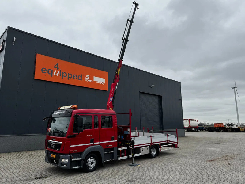 MAN TGL 8.180 crew cab (DOKA), HMF535 K3 crane, 283 running hours only, 211.164 KM, ramps, EURO-6, TOP,-condition - Camión grúa: foto 1 MAN TGL 8.180 crew cab (DOKA), HMF535 K3 crane, 283 running hours only, 211.164 KM, ramps, EURO-6, TOP,-condition - Camión grúa: foto 1