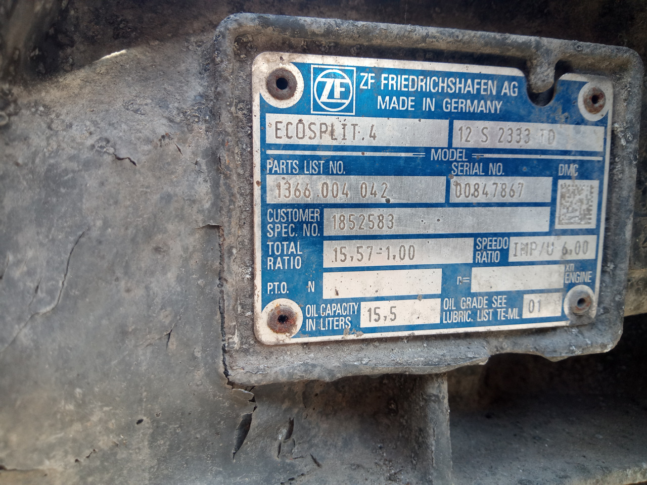 DAF XF106 - Caja de cambios: foto 5 DAF XF106 - Caja de cambios: foto 5