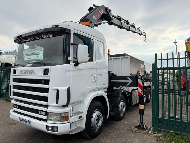 Scania 114C-380 8x4 PRITSCHE + KRAN HIAB 700 E-5 - PLATFORM 6m80 + TWISTLOCKS - MANUAL - RETARDER - STEEL SPRING / BIG AXLE HUB REDUCTION - AP ACHSEN - Camión caja abierta, Camión grúa: foto 3 Scania 114C-380 8x4 PRITSCHE + KRAN HIAB 700 E-5 - PLATFORM 6m80 + TWISTLOCKS - MANUAL - RETARDER - STEEL SPRING / BIG AXLE HUB REDUCTION - AP ACHSEN - Camión caja abierta, Camión grúa: foto 3