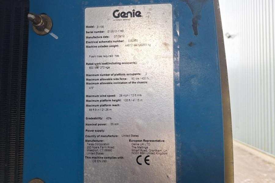 Plataforma articulada Genie Z135/70 Diesel, 4x4x4 Drive, 43m Lifting Height, 2: foto 6 Plataforma articulada Genie Z135/70 Diesel, 4x4x4 Drive, 43m Lifting Height, 2: foto 6