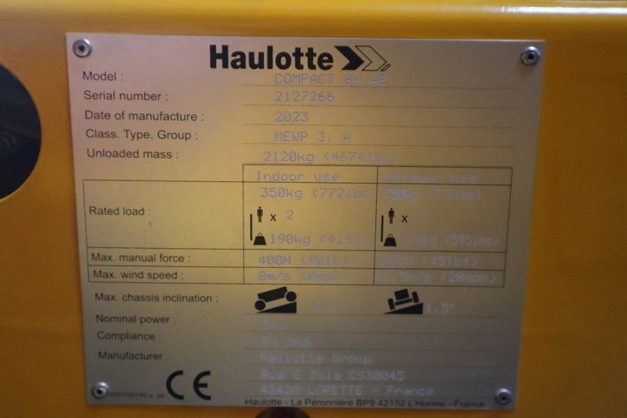 Haulotte Compact 8N Valid inspection, *Guarantee! 8m Workin - Plataforma de tijeras: foto 3 Haulotte Compact 8N Valid inspection, *Guarantee! 8m Workin - Plataforma de tijeras: foto 3