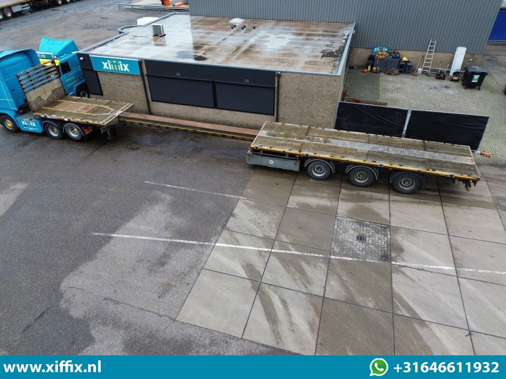 Meusburger 3-ass. Vlakke uitschuifbare oplegger / 3x gestuurd - Semirremolque plataforma/ Caja abierta: foto 2 Meusburger 3-ass. Vlakke uitschuifbare oplegger / 3x gestuurd - Semirremolque plataforma/ Caja abierta: foto 2