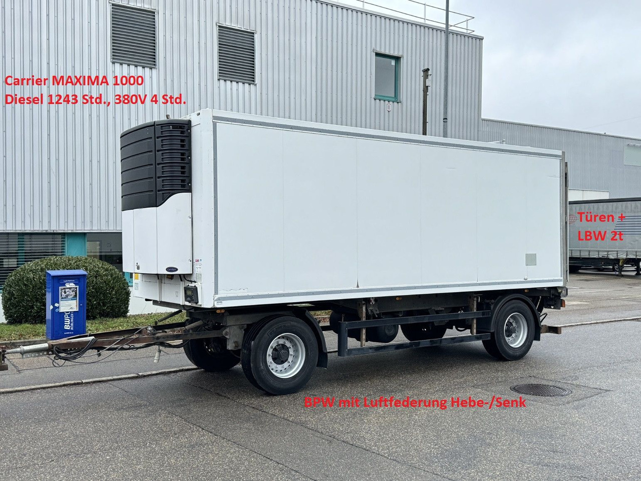 ROHR RAK/18 TK Tiefkühl MAXIMA 1000 Türen LBW 2t BPW - Remolque frigorífico: foto 1 ROHR RAK/18 TK Tiefkühl MAXIMA 1000 Türen LBW 2t BPW - Remolque frigorífico: foto 1