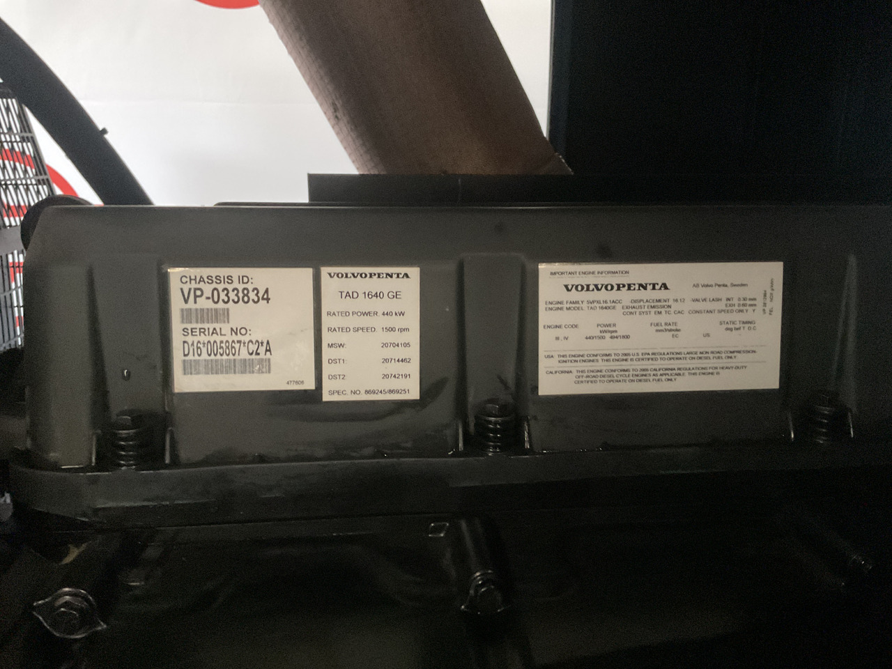 Volvo 500KVA, Generatorset. Like brand new. 98 Running hours since new! - Generador industriale: foto 3 Volvo 500KVA, Generatorset. Like brand new. 98 Running hours since new! - Generador industriale: foto 3