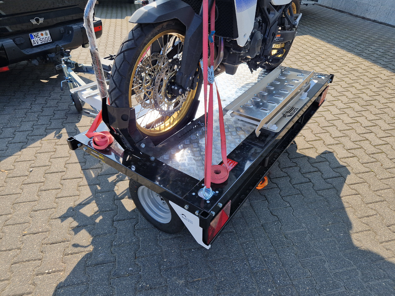 Remolque para moto Motorradanhänger Motocamp 1 750 quer 200x107cm Motorrad Roller Fahrrad black 750kg: foto 13