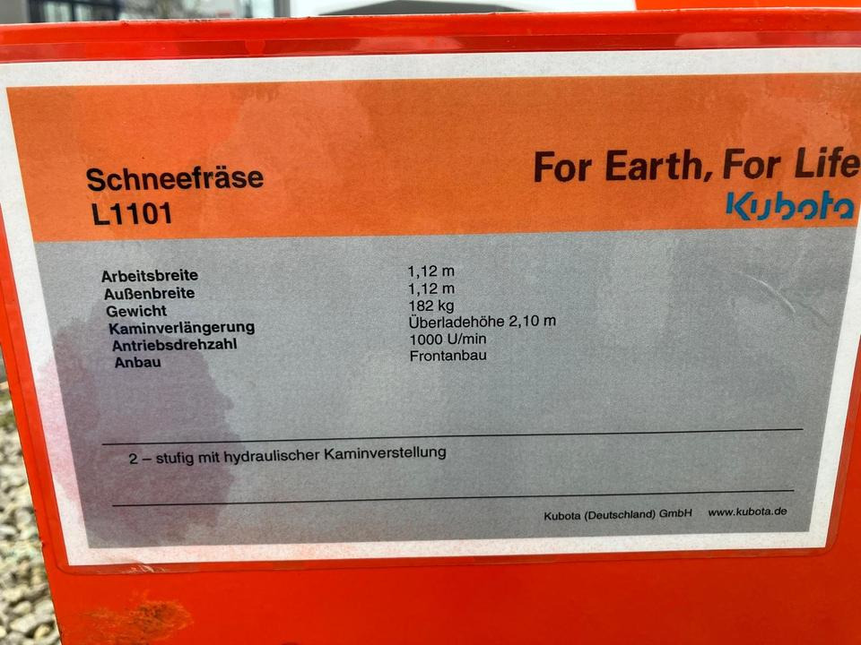 Kubota Kova Anbau-Schneefräse L1101 WA für Kleintraktor 1,12m - Soplador de nieve: foto 3 Kubota Kova Anbau-Schneefräse L1101 WA für Kleintraktor 1,12m - Soplador de nieve: foto 3