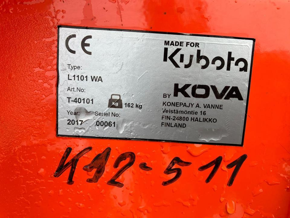Soplador de nieve Kubota Kova Anbau-Schneefräse L1101 WA für Kleintraktor 1,12m: foto 6
