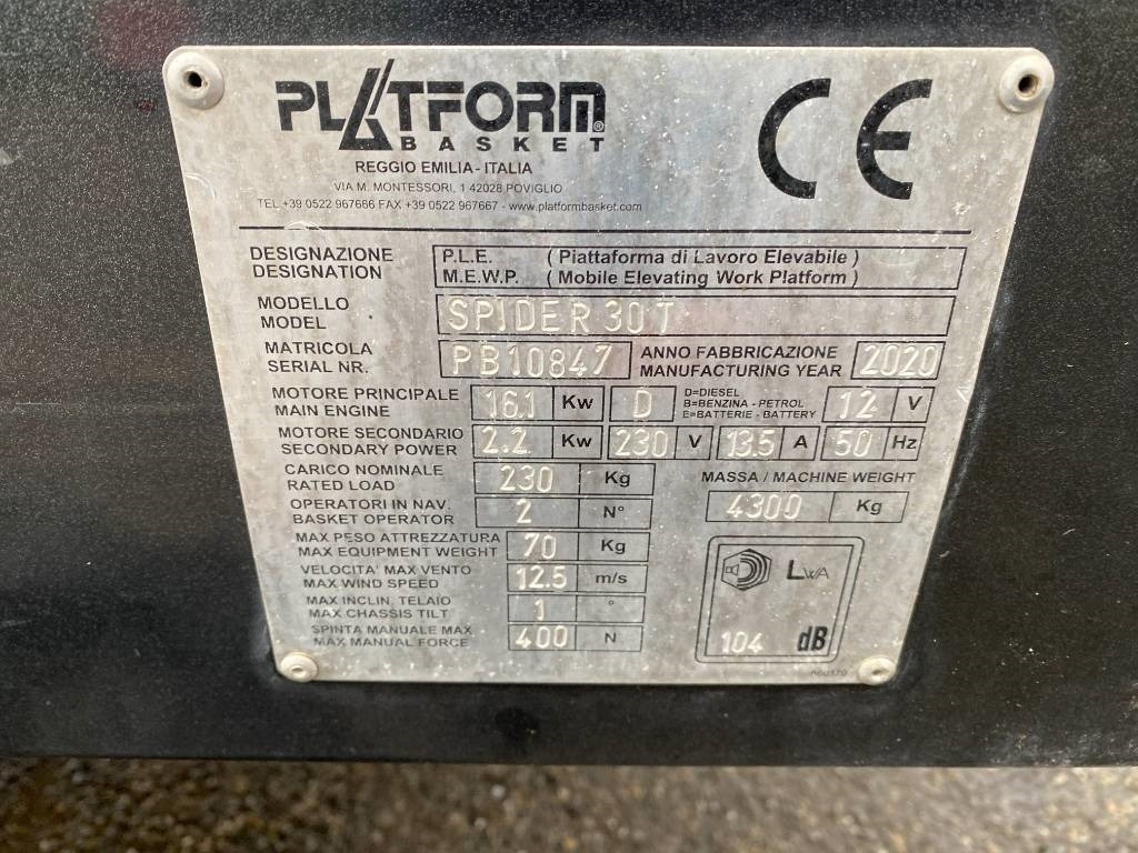 Plataforma telescopica Platform Basket SPIDER 30T /1er Main-Origine Française endommagée: foto 11
