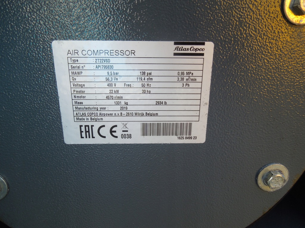 ATLAS COPCO ZT22VSDFF - Compresor de aire: foto 5 ATLAS COPCO ZT22VSDFF - Compresor de aire: foto 5