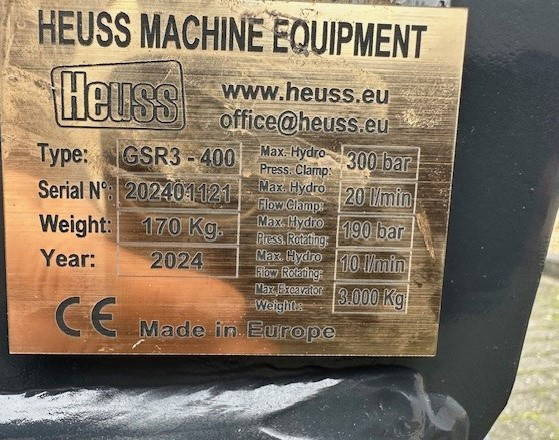 Overige Heuss GSR3-400 Nieuw Sorteer grijper CW05 - Pinza de manipulación: foto 4 Overige Heuss GSR3-400 Nieuw Sorteer grijper CW05 - Pinza de manipulación: foto 4