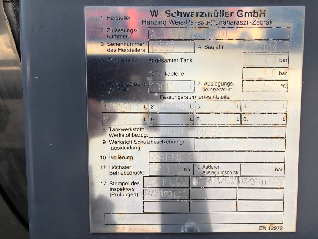 Semirremolque cisterna Schwarzmüller C203 / C12,  2 Kammern,  Bitumen, 33'000L: foto 9