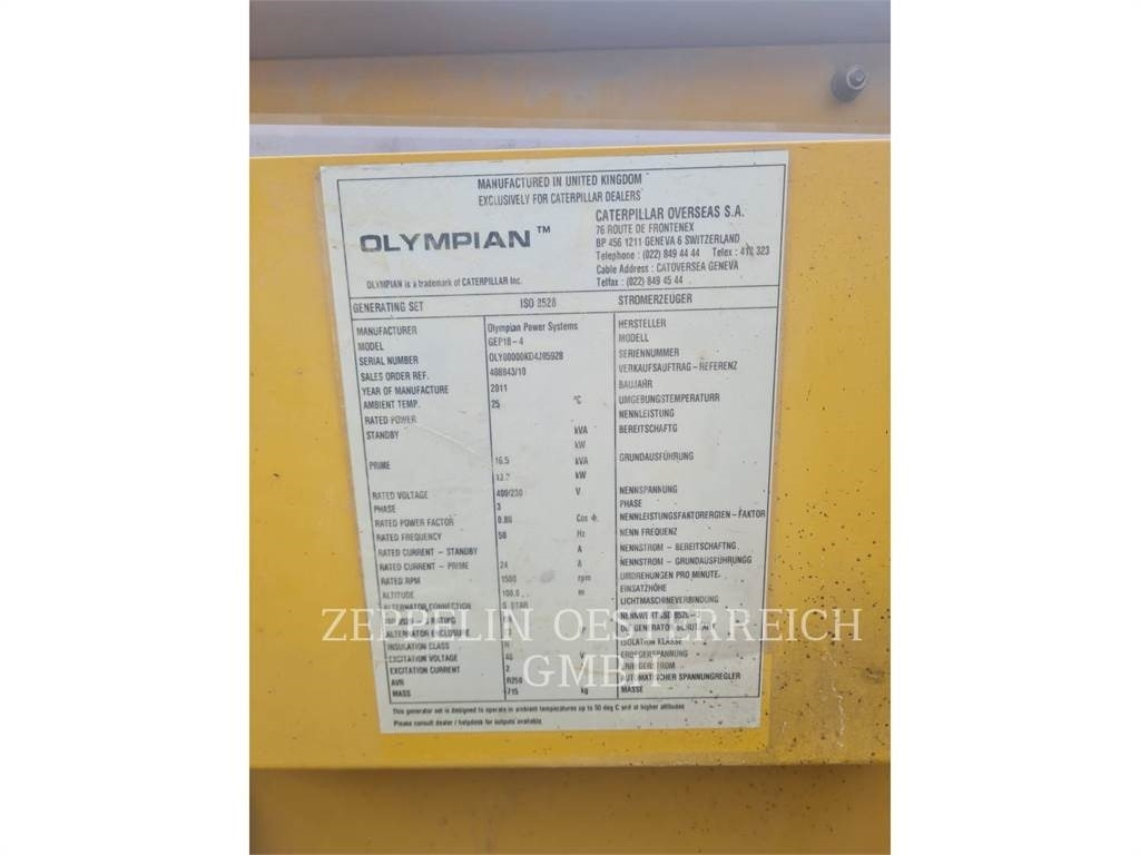 Generador industriale Olympian CAT GEP18-4: foto 6 Generador industriale Olympian CAT GEP18-4: foto 6