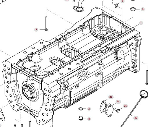 Fendt 936 Gen 7 Silnik D1556LE523 Miska Olejowa H218PF150163A CZĘŚCI - Cárter de aceite para Tractor: foto 1 Fendt 936 Gen 7 Silnik D1556LE523 Miska Olejowa H218PF150163A CZĘŚCI - Cárter de aceite para Tractor: foto 1