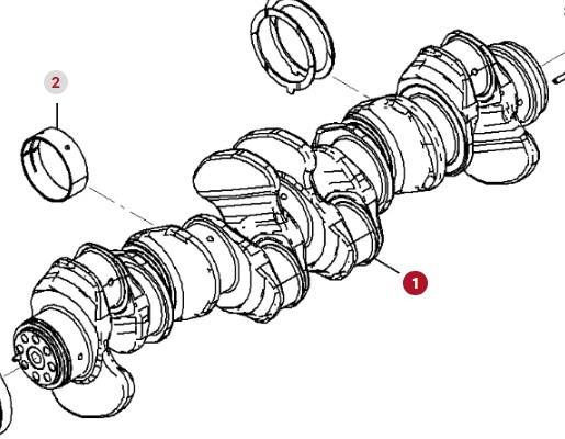 Fendt 936 Gen 7 Silnik D1556LE523 Wał Korbowy H218PF150081A CZĘŚCI - Cigüeñal para Maquinaria agrícola: foto 1 Fendt 936 Gen 7 Silnik D1556LE523 Wał Korbowy H218PF150081A CZĘŚCI - Cigüeñal para Maquinaria agrícola: foto 1