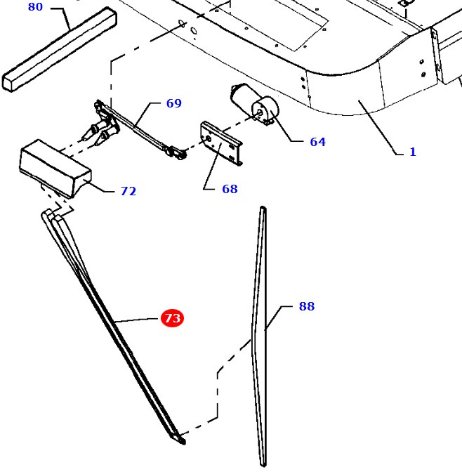 Massey Fergusson MF 30 32 - ramię wycieraczki D45080048 - Limpiaparabrisas para Maquinaria agrícola: foto 1 Massey Fergusson MF 30 32 - ramię wycieraczki D45080048 - Limpiaparabrisas para Maquinaria agrícola: foto 1