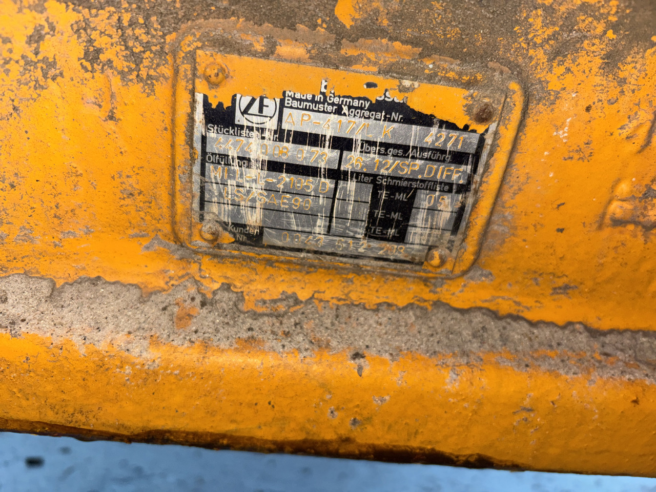 Eje delantero para Equipo de manutención Most do ładowarki Liebherr L574 L 564 976 Zettelmeyer ZF AP-417/LK: foto 14 Eje delantero para Equipo de manutención Most do ładowarki Liebherr L574 L 564 976 Zettelmeyer ZF AP-417/LK: foto 14