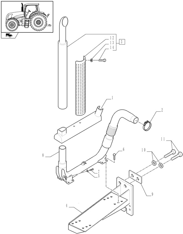 New Holland T6010 Rura ukladu wydech 84138202 - Tubo de escape para Tractor: foto 1 New Holland T6010 Rura ukladu wydech 84138202 - Tubo de escape para Tractor: foto 1