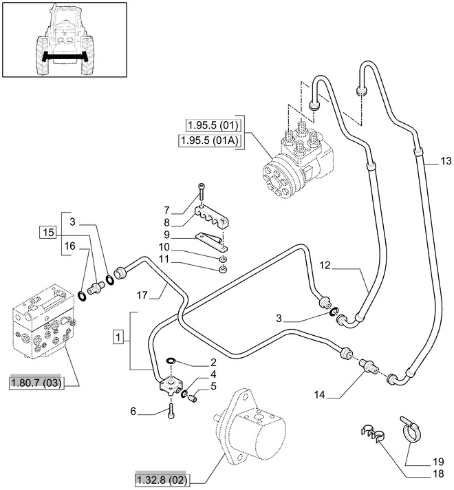 New Holland T6010 Rurka hydrauliczna 47123588 - Hidráulica para Maquinaria agrícola: foto 1 New Holland T6010 Rurka hydrauliczna 47123588 - Hidráulica para Maquinaria agrícola: foto 1