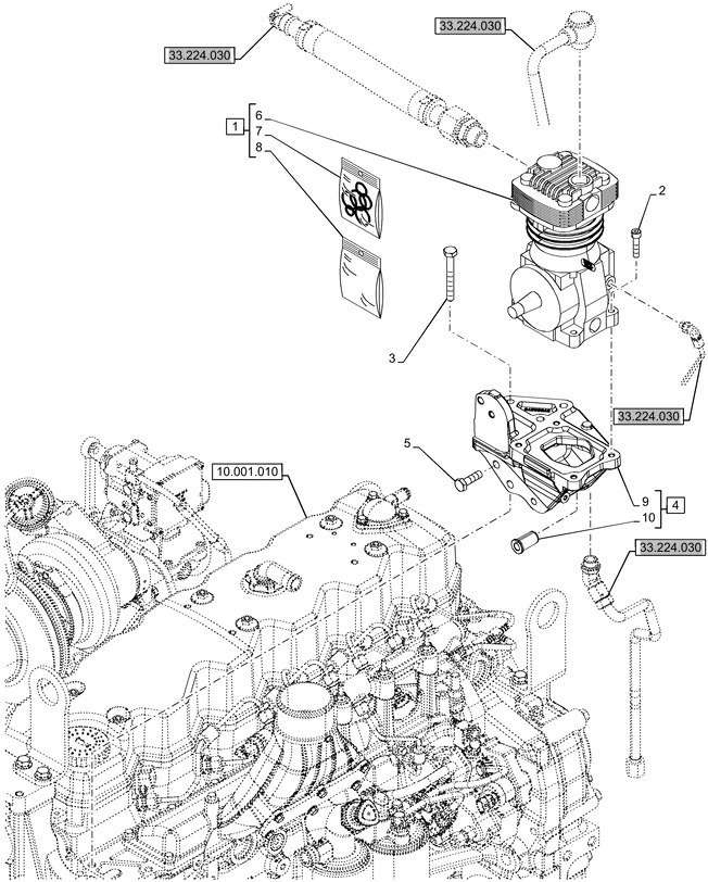 New Holland T6090 Spręźarka powietrza 47606965 - Compresor para Tractor: foto 1 New Holland T6090 Spręźarka powietrza 47606965 - Compresor para Tractor: foto 1