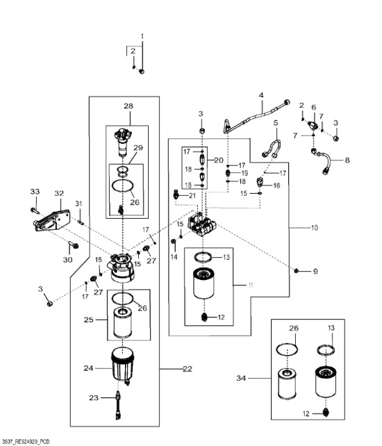 RE539761 John Deere 8345R - Pompa paliwa - Bomba de combustible para Maquinaria agrícola: foto 1 RE539761 John Deere 8345R - Pompa paliwa - Bomba de combustible para Maquinaria agrícola: foto 1