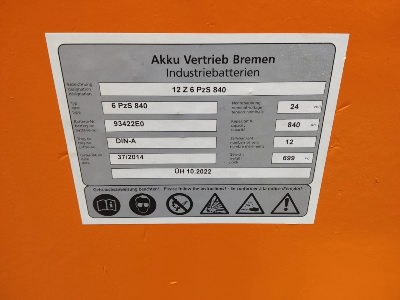 AVB 24V 840Ah - Acumulador para Equipo de manutención: foto 2 AVB 24V 840Ah - Acumulador para Equipo de manutención: foto 2