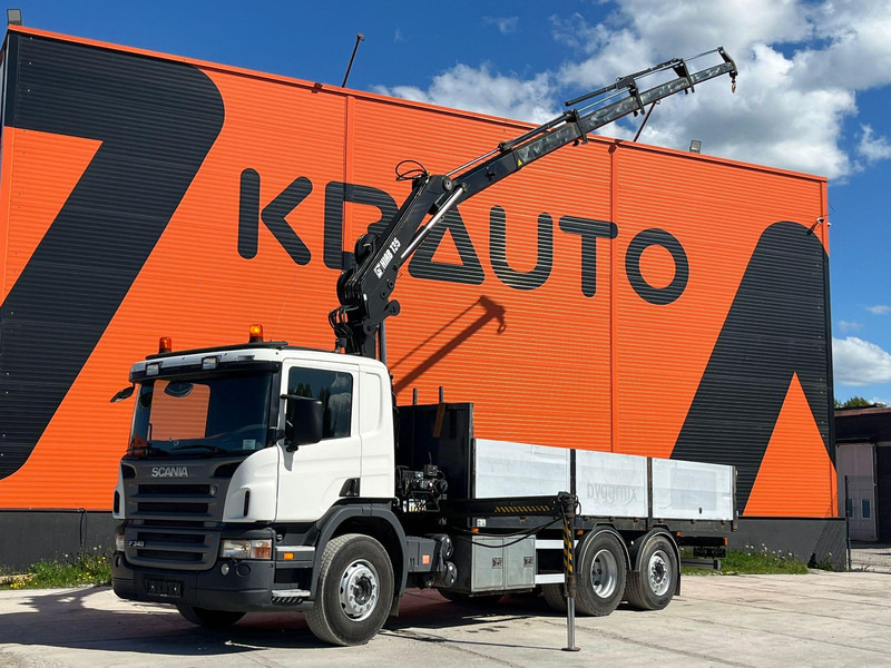 Scania P 340 6x2 HIAB 135-4 / PLATFORM L=6171 mm - Camión caja abierta, Camión grúa: foto 1 Scania P 340 6x2 HIAB 135-4 / PLATFORM L=6171 mm - Camión caja abierta, Camión grúa: foto 1