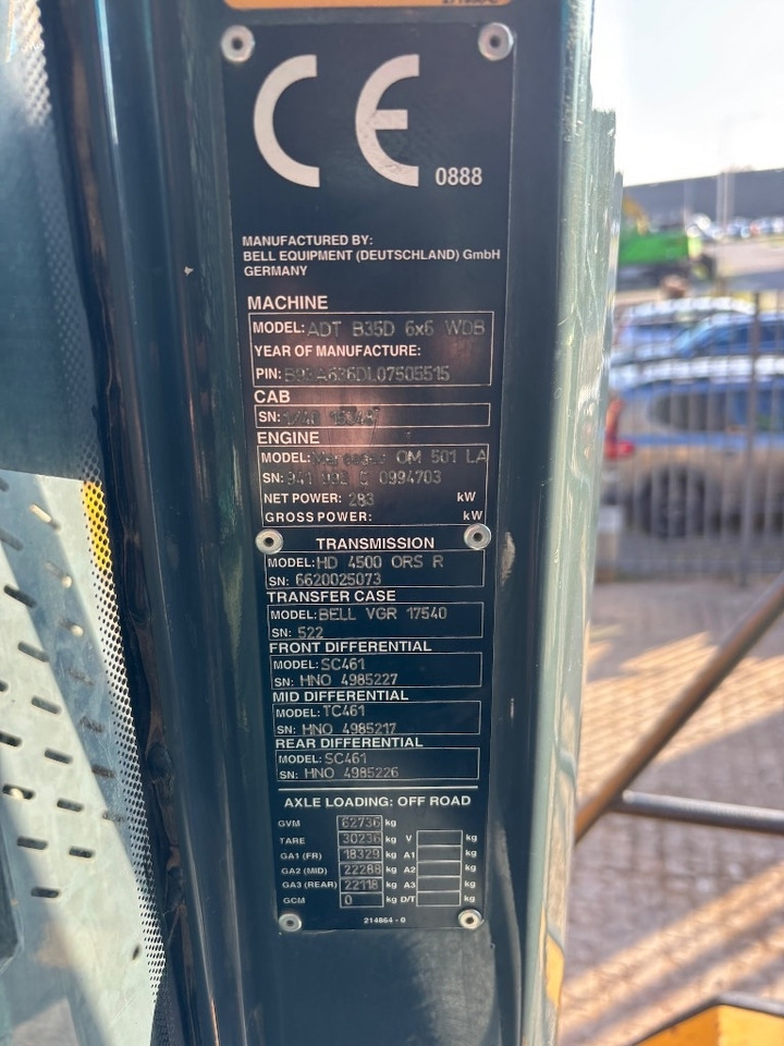 Dúmper articulado Bell B 35 D - B 30 D - B 40 D - B35D - B30D - B40D: foto 23 Dúmper articulado Bell B 35 D - B 30 D - B 40 D - B35D - B30D - B40D: foto 23