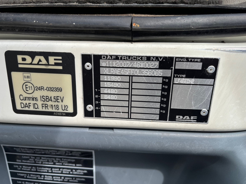 Leasing de DAF FA LF45.160 / 48 DKM! / 12 ton / Loadlift /  NL Truck / APK-TUV 01-26 DAF FA LF45.160 / 48 DKM! / 12 ton / Loadlift /  NL Truck / APK-TUV 01-26: foto 15