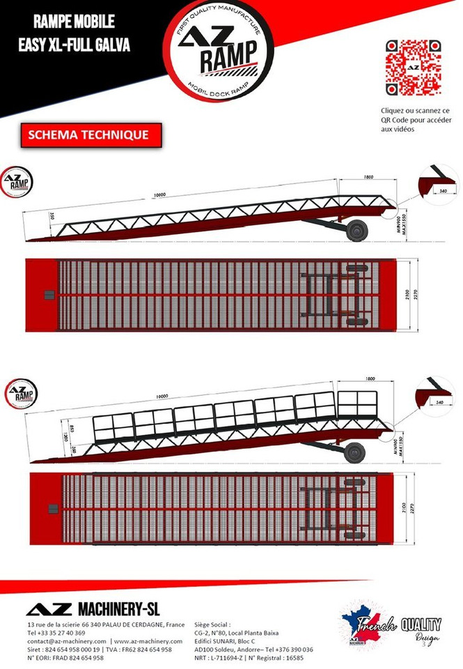 Rampa de carga nuevo AZ RAMP-EASY XL-12 FULL GALVA. WIDE Mobil Galvanizate Loading Ramp With Level Off, 12 t Capacity: foto 8