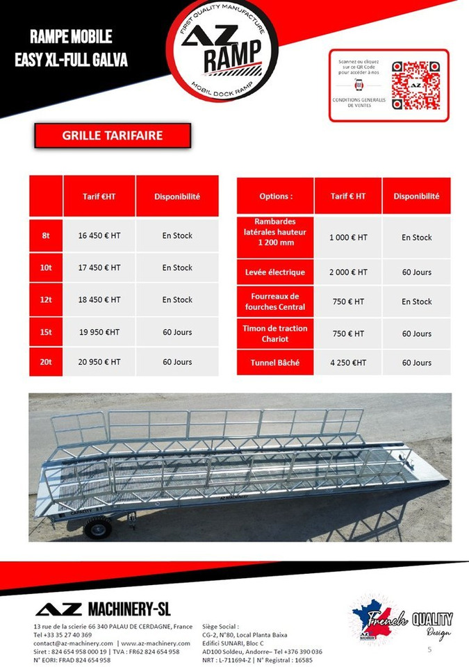 Rampa de carga nuevo AZ RAMP-EASY XL-12 FULL GALVA. WIDE Mobil Galvanizate Loading Ramp With Level Off, 12 t Capacity: foto 10