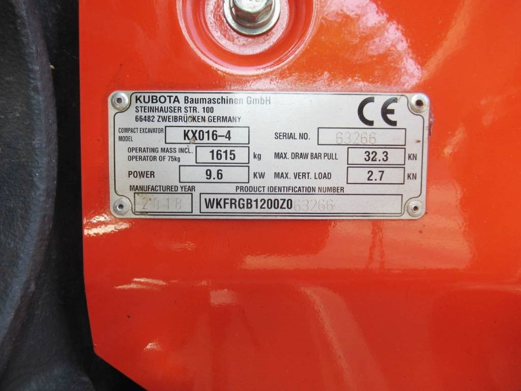 Kubota KX016-4 hydr. Schwenklöffel - Miniexcavadora: foto 5 Kubota KX016-4 hydr. Schwenklöffel - Miniexcavadora: foto 5