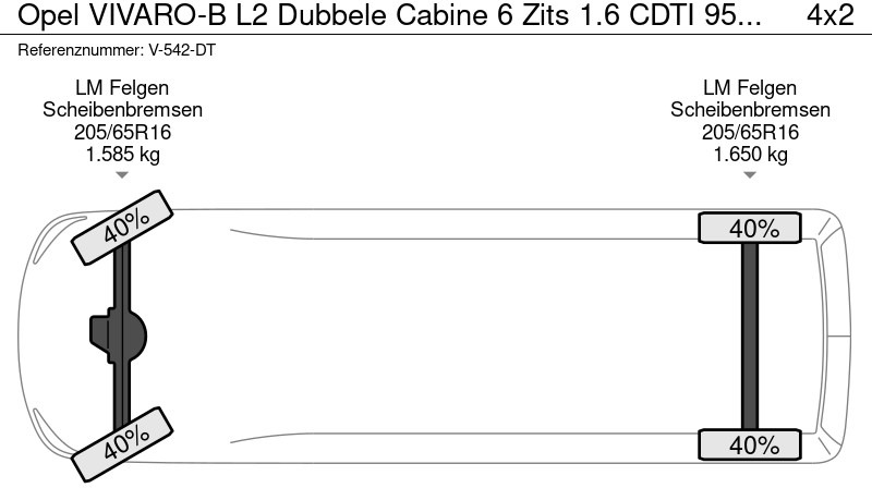 Furgoneta pequeña, Furgoneta combi Opel VIVARO-B L2 Dubbele Cabine 6 Zits 1.6 CDTI 95 PK Euro 6: foto 20