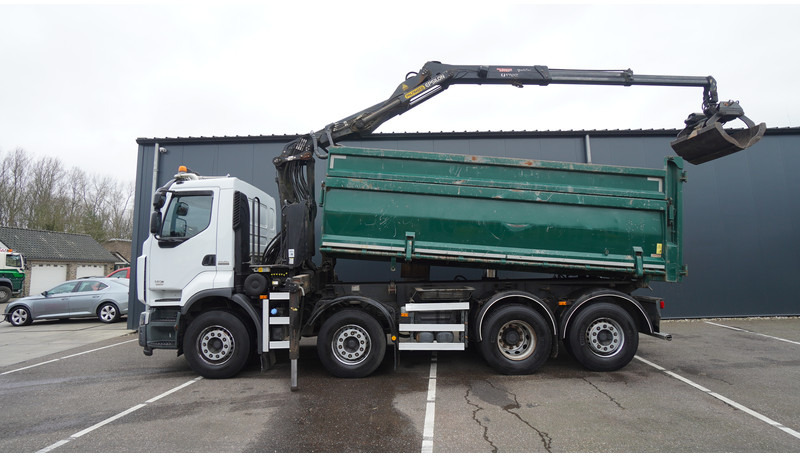 Renault PREMIUM 380 DXI 8X2/6 2 SIDE TIPPER WITH PLFINGER Q 170 Z CRANE.278.200KM - Camión grúa: foto 2 Renault PREMIUM 380 DXI 8X2/6 2 SIDE TIPPER WITH PLFINGER Q 170 Z CRANE.278.200KM - Camión grúa: foto 2