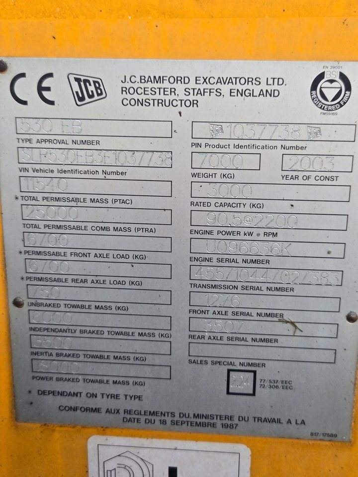 JCB 530 - Manipulador telescópico: foto 2 JCB 530 - Manipulador telescópico: foto 2