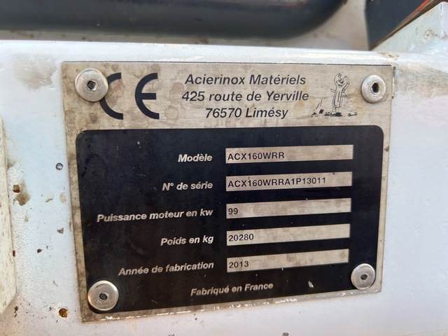 Acierinox ACX160WRR - Excavadora de ruedas: foto 5 Acierinox ACX160WRR - Excavadora de ruedas: foto 5
