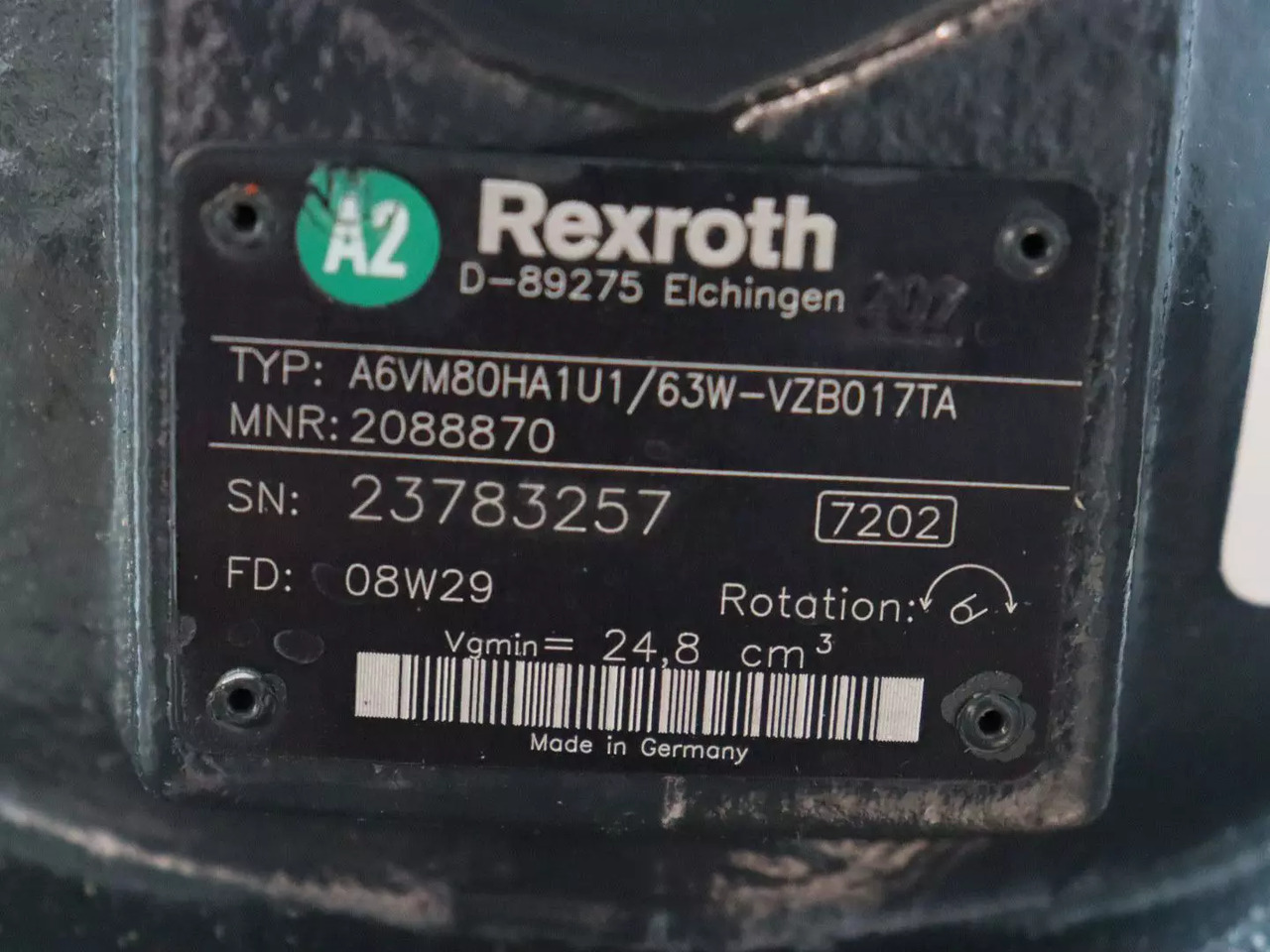 REXROTH A6VM80HA1U1/63W-VZB017TA - Motor hidráulico para Equipo de manutención: foto 3 REXROTH A6VM80HA1U1/63W-VZB017TA - Motor hidráulico para Equipo de manutención: foto 3