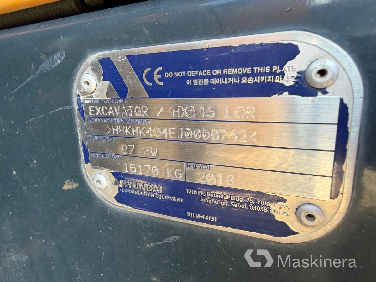 Excavadora de cadenas Grävmaskin Hyundai HX 145 LCR: foto 49