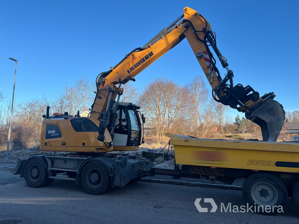 Hjulgrävare Liebherr 918 Compact Litronic med kärra - Excavadora de cadenas: foto 2 Hjulgrävare Liebherr 918 Compact Litronic med kärra - Excavadora de cadenas: foto 2