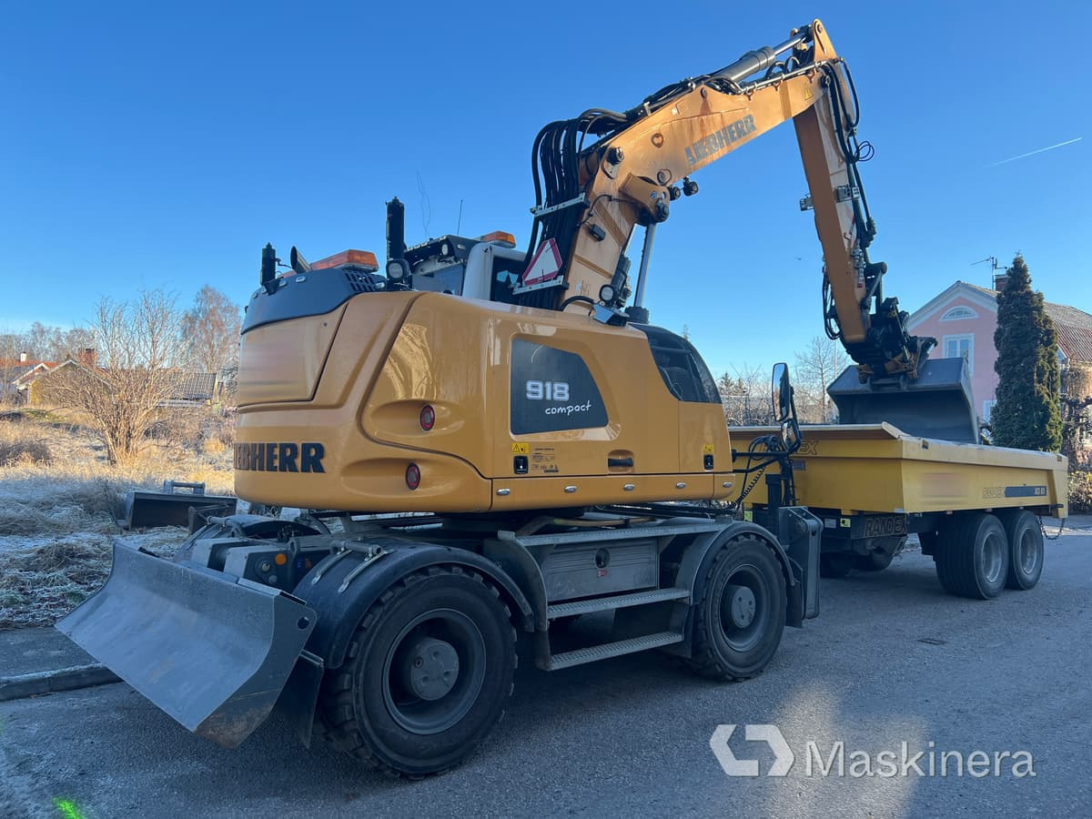 Hjulgrävare Liebherr 918 Compact Litronic med kärra - Excavadora de cadenas: foto 3 Hjulgrävare Liebherr 918 Compact Litronic med kärra - Excavadora de cadenas: foto 3