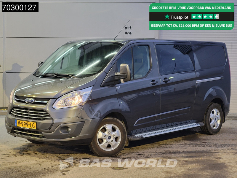 Furgoneta pequeña Ford Transit Custom 130PK Dubbel Cabine Automaat 2x Schuifdeur Trekhaak Airco Cruise Camera Parkeersensoren v+a APK 01-2026 Euro6 DC Doka Mixto Airc: foto 1