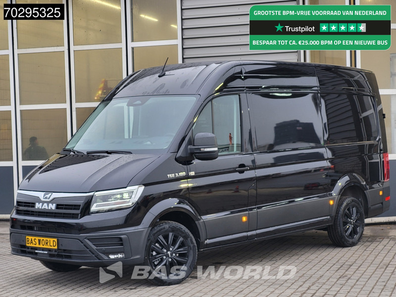 MAN TGE 3.180 Automaat 2025 model Facelift Black Edition L3H3 Trekhaak ACC LED Navi Camera Parkeersensoren Euro6 L2H2 11m3 Airco Trekhaak - Furgón: foto 1 MAN TGE 3.180 Automaat 2025 model Facelift Black Edition L3H3 Trekhaak ACC LED Navi Camera Parkeersensoren Euro6 L2H2 11m3 Airco Trekhaak - Furgón: foto 1