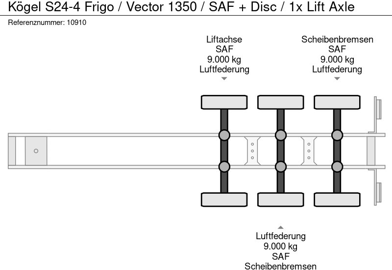 Semirremolque frigorífico Kögel S24-4 Frigo / Vector 1350 / SAF + Disc / 1x Lift Axle: foto 10