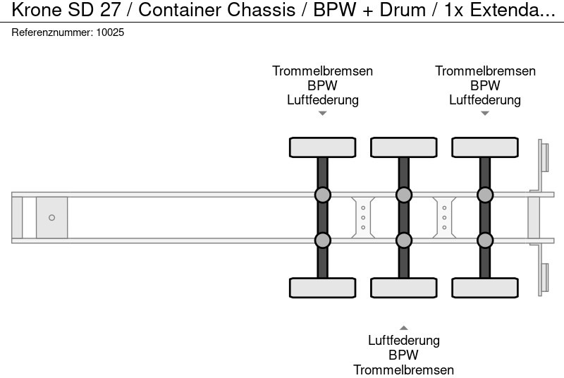 Semirremolque portacontenedore/ Intercambiable Krone SD 27 / Container Chassis / BPW + Drum / 1x Extendable / 45 FT: foto 10