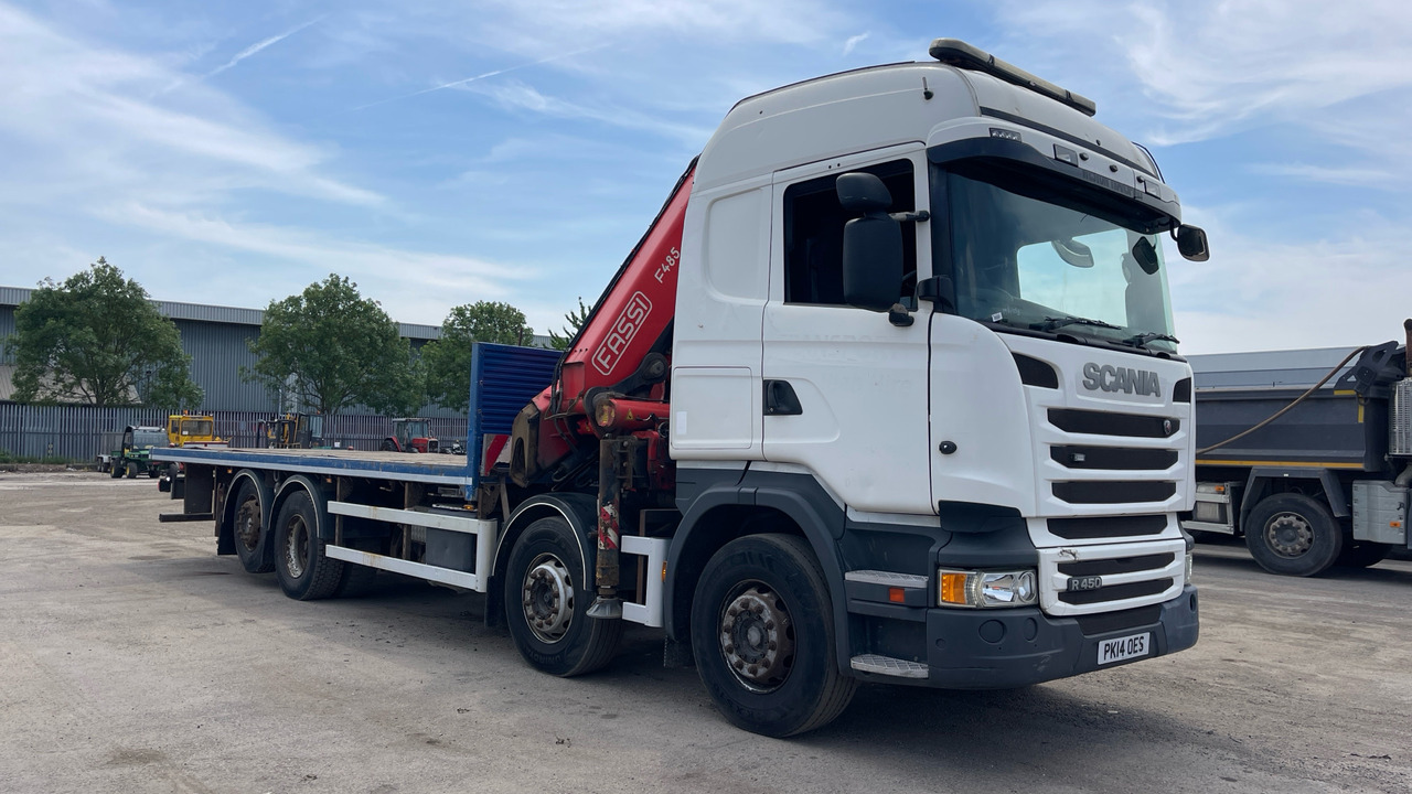 SCANIA R 450 - Camión caja abierta, Camión grúa: foto 1 SCANIA R 450 - Camión caja abierta, Camión grúa: foto 1