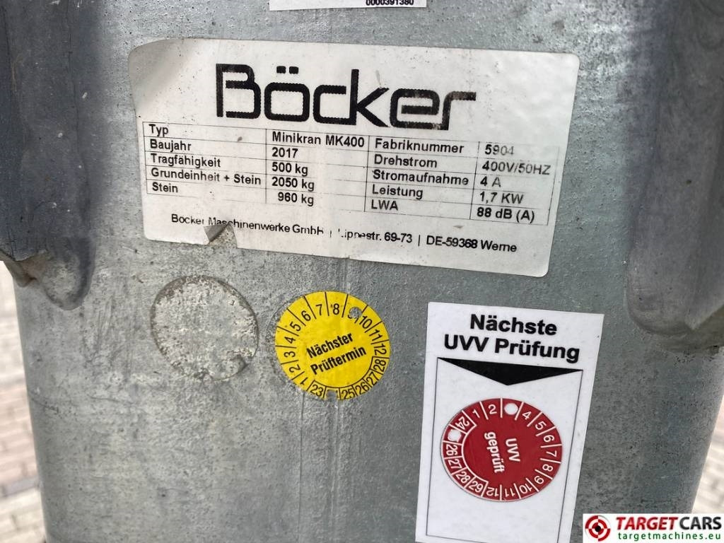 Grúa torre Böcker Boecker MK400 Mini Crane 600cm 400KG: foto 11 Grúa torre Böcker Boecker MK400 Mini Crane 600cm 400KG: foto 11